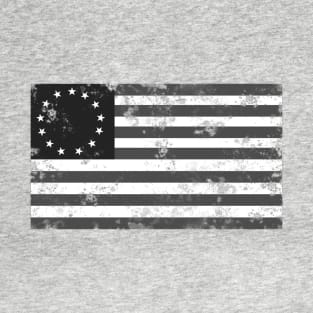 Betsy Ross 1776 Flag - black and white T-Shirt